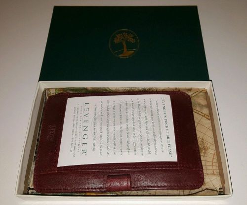 NEW genuine leather Levenger pocket briefcase burgundy