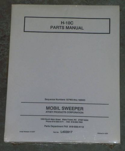 Mobil Street Sweeper H10C Parts Manual, NEW
