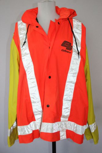 Caltrans Rainwear Reflective Neon Orange Yellow Safety Jacket Nasco 2XL Official