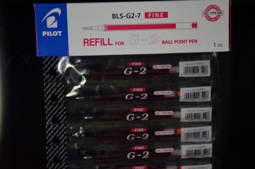 Pilot G2 Refill 0.7mm roller gel ink ball pen Red BLS-G2-7 12pcs