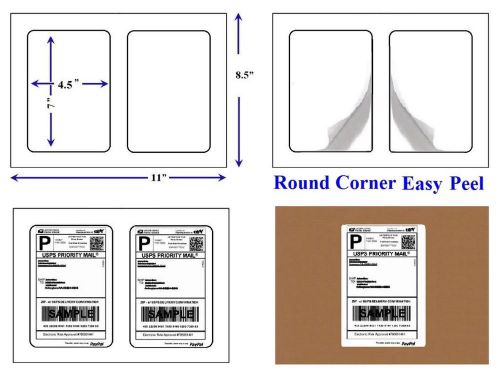 Easy Peel 2000 Quality Round Corner Shipping Labels 2/Sheet For USPS Paypal