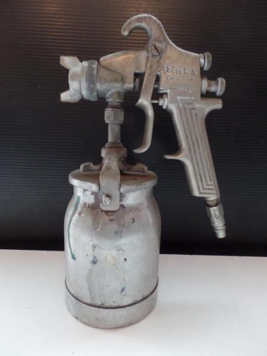 Binks Model 69 Spray Gun 1qt Aluminum Pot Paint Sprayer Chicago USA 12&#034;Vtg MCM