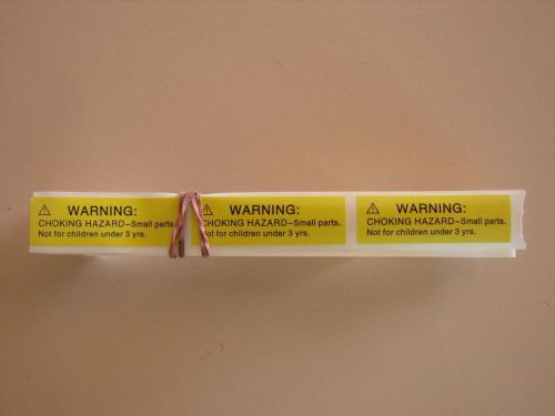 Small Parts Choking Hazard Safety Labels 25 Yellow Labels