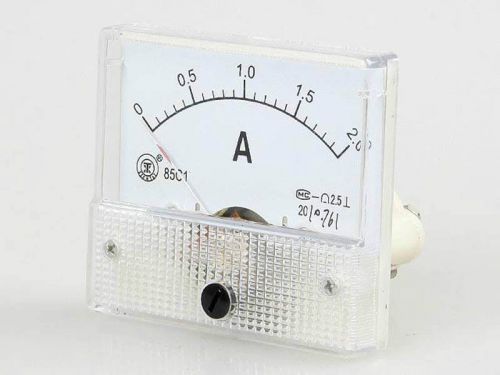 2 pcs New Analog AMP Panel Meter Gauge DC 0~2A 85C1