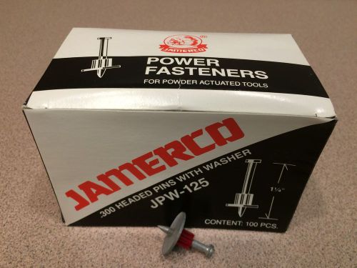 (100) Jamerco JPW-125 1-1/4&#034; .300 Headed  Pin With Washer, Powder Actuated Tool