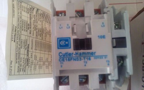 Cutler-Hammer CE15FNS3AB-T16 Contactor 3 Pole Size F New