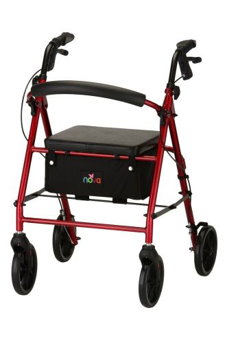 Vibe 6S Rolling Walker, Steel, Red, Free Shipping, No Tax, Item 4235RD