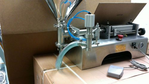 5 - 100 ml Pnumatic Liquid filler operates w/ air compressor &amp; 110 V electricity