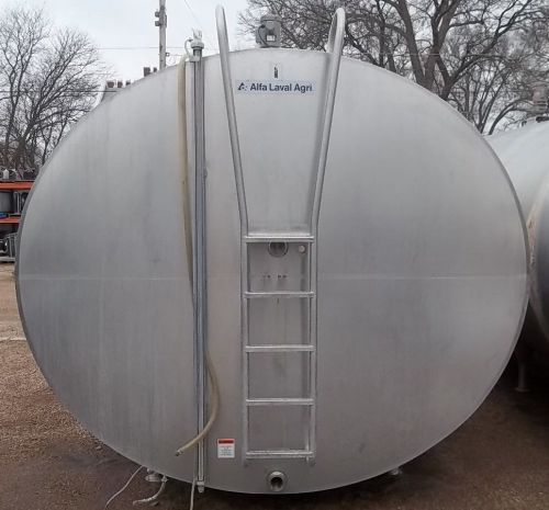 Alfa laval 7000 gallon stainless steel bulk milk cooling farm tank me4978 for sale