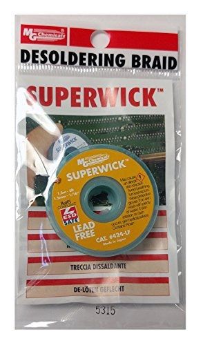 Mg chemicals desoldering braid - no clean - fine braid super wick for lead free for sale