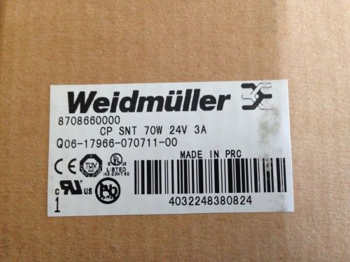 WEIDMULLER 8708660000 CP SNT 70W 24V 3A SWITCH-MODE POWER SUPPLY