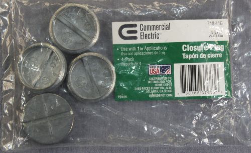 COMMERCIAL ELECTRIC 718416 Made in USA UL SILVER 1 Inch CLOSURE PLUGS NEW 4-PACK