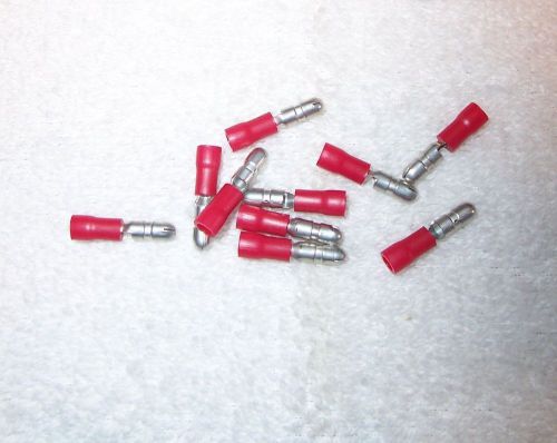 Red Vinyl Insulated Crimp On Male Bullet Connectors .157 dia - 18-22 GAUGE