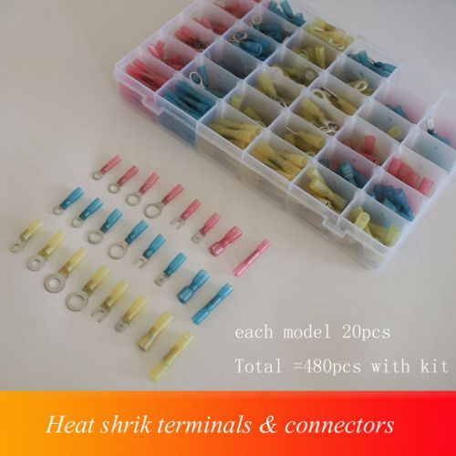 480 pc Heat Shrink Electrical Wire Connector Kit unique all sizes