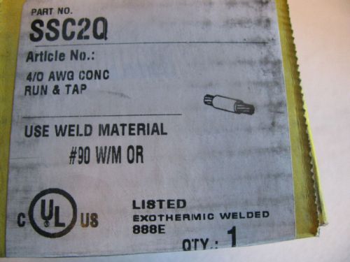 Erico cadweld ssc2q cable to cable ss type mold, horizontal, 4/0 awg, nib for sale