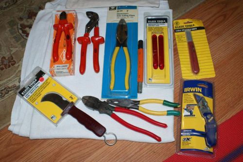 KLEIN-KNIPEX-WILLIAMS IDEAL-KLEIN LOT OF ELECTRICIAN TOOLS