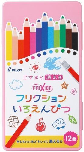 Pilot Frixion Eraseable Colored Pencil 12 Colors with Exclusive Pen Case