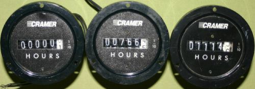 Cramer 24v AC Hour Meters - Lot of 3 - two 635GAA and one 635GS