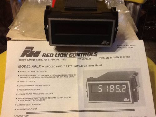 Red Lion Controls #APLR0600 APOLLO 6-Digit Rate Indicator (Time Base)