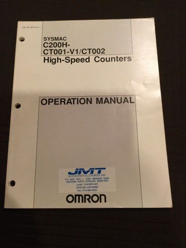OMRON C200H CONTROLLER OPERATION MANUAL High Speed Counter CT001-V1/CT002