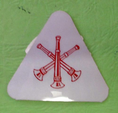 THREE  CROSS  BUGLE FIRE DEPT TRIANGLE DECAL STICKER REFLECTIVE