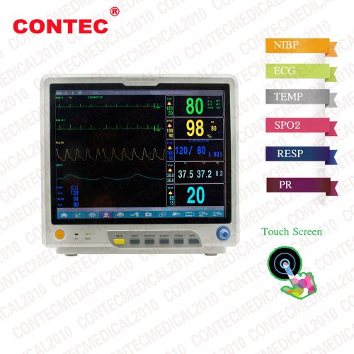 Touch screen 15&#034; tft icu patient monitor ecg ekg spo2 nibp resp temp pr 9200+ for sale