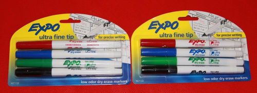 2 Expo Low-Odor Dry Erase Markers, Ultra-Fine Tip, 4-Pack, Assorted Colors