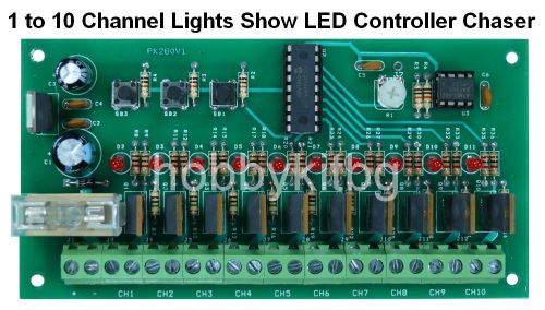 1 to 10 Channel Lights Show LED Controller Chaser - Programmable controller