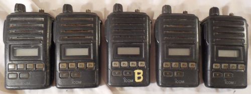 Lot of 5 each Icom IC-F60 UHF Radios w/chargers, batteries, antenna - 450-512mHz