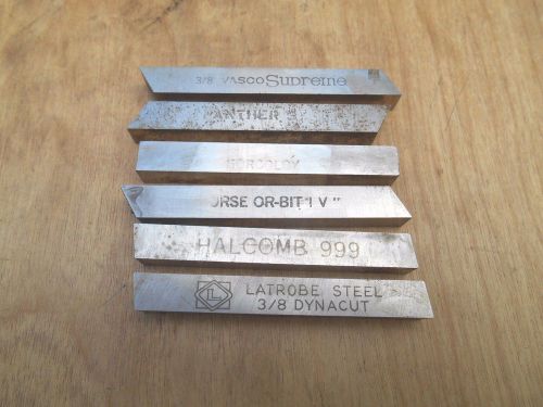 LATHE TOOL BITS HSS  , 3/8&#034; x 3/8&#034; x 3&#034; , ,LATROBE,VASCO , OTHERS LOT OF 6