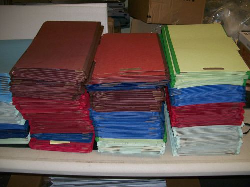 10 end tab classification folders pressboard, legal size, blue, 6 parts for sale