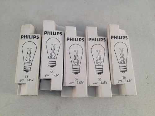 Lot of 5 Philips 6W 145V S6 Bulbs NIB!