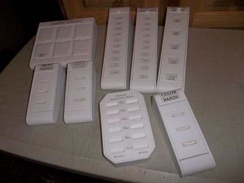 WHITE LEATHER DISPLAYS ~ DIAMOND BANDS / PENDANTS / MENS &amp; COLOR BANDS