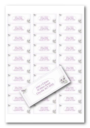 GLOSS finish address labels - Purple Lattice - Buy 4 sheets, get 1 free!