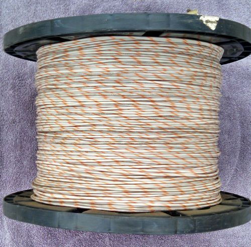 WHITE WIRE with orange stripe 14 AWG THHN MTW STRANDED 2500FT