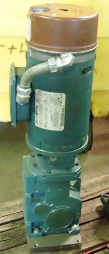 RELIANCE ELECTRIC 3/4 HP MOTOR P56X6201P W/ GEAR REDUCER AND DISC BRAKE