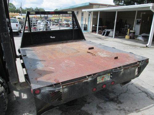USED RUGBY 9&#039; STEEL FLAT BED WITH GOOSENECK BALL