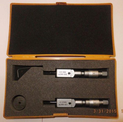 Mitutoyo 368-906 internal micrometer set 2-3 mm metric holtest vernier bore gage for sale