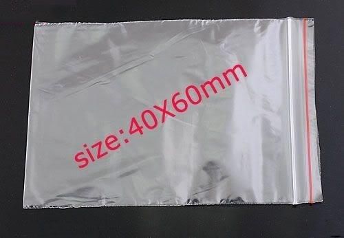 Lots 500pcs plastic poly jewelry reclosable clear ziplock lock bags 40x60mm for sale