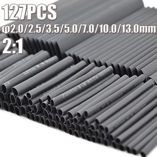 127pcs Insulation Assorted Polyolefin H 2:1 Heat Shrink Tubing Wire Wrap Sleeve