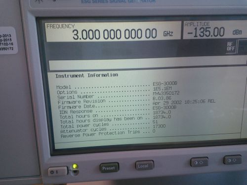 Agilent hp 4421b esg-a series analog rf signal generator 250 khz – 3 ghz calibra for sale