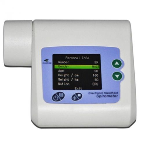 Digital spirometer pef fefv1 fef lung volume device+software analysis+cd newest for sale