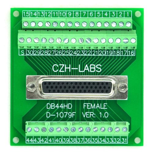 D-sub db44hd female header breakout board, terminal block, dsub db44 connector. for sale