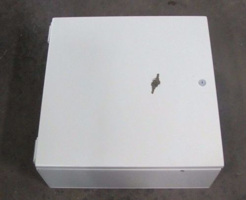 No name 20&#034; x 20&#034; x 8&#034; steel hinged electric enclosure w/ key, lock, &amp; backplate for sale