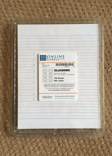 Online Labels OL2486WX White Matte 3.25x3.25  Round Clothing Ring Size Dividers