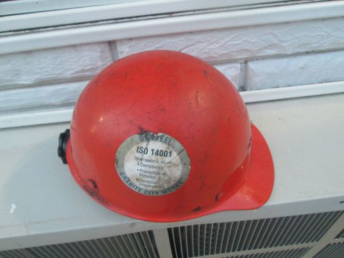 MSA Skullguard Hardhat Orange US Steel Granite City Illinois