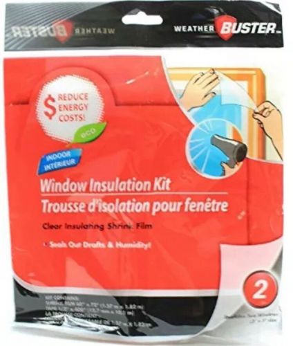 Weather Buster Two 3&#039; x 5&#039; Window Clear Shrink Film Insulation Kit (2 Pack of 2)