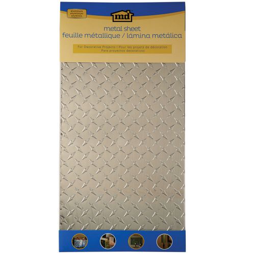 Silver Colored Metal Sheet 12 Inch X 24 Inch-Diamond Tread 043374573206