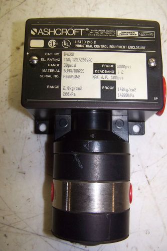 NEW ASHCROFT D420B DIFFERENTIAL PRESSURE SWITCH 15 AMP 125/250 VAC