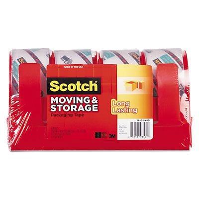 Moving &amp; Storage Tape, 1.88&#034; x 38.2yds, 3&#034; Core, Clear, 4 Rolls/Pack 3650S-4RD